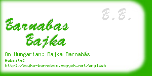 barnabas bajka business card